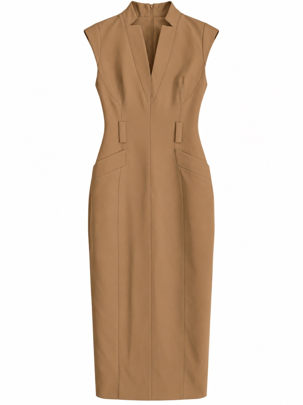 Karen Millen Tan Sleeveless Sheath Dress